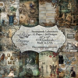 steampunk laboratory Decoupage Queen scrapbook